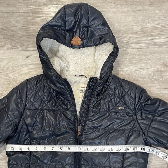 Women Puffer Jacket S Fleece Quilted Hooded Warm Winter Fall Lightweight Casual - Picture 5 of 8